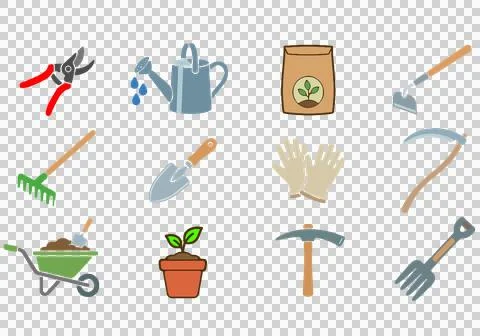 Garden tools icon set 库存插图