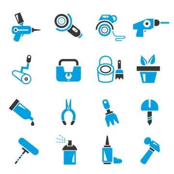 Garden tools icons Stock Illustration