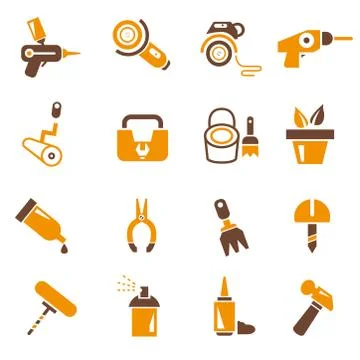 Garden tools icons Stock Illustration
