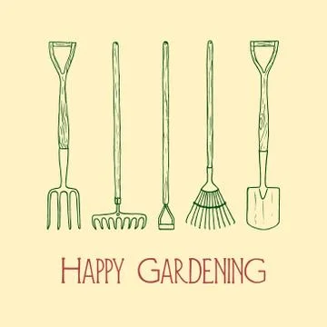 Garden tools illustration Stock Illustration