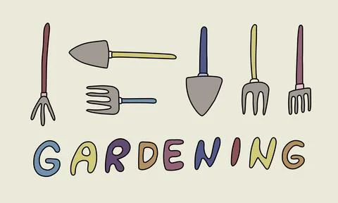 Garden tools isolated Stock Illustration