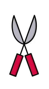 Garden tools, isolated on white background. Garden scissors. Stock illustrati Stock Illustration