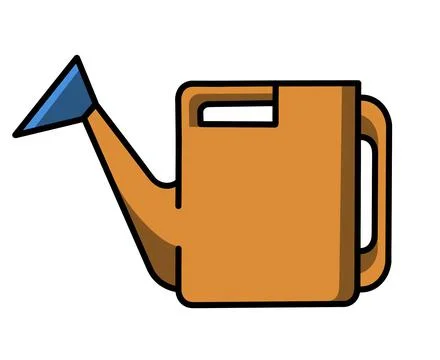 Garden tools, isolated on white background. Garden watering can. Stock illust Stock Illustration