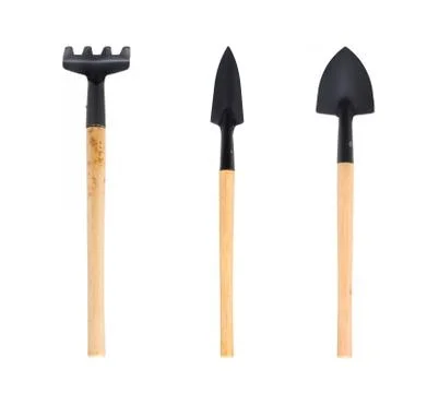Garden tools isolated on white background Stock Photos