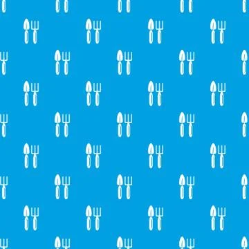 Garden tools pattern vector seamless blue Illustrazione stock