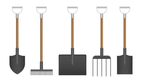 Garden tools set vector illustration isolated on white background Stock Illustration