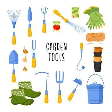 Garden tools vector set isolated on a white background Stock-Illustration