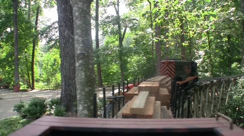 Garden Train on trestle Stock Footage 504309