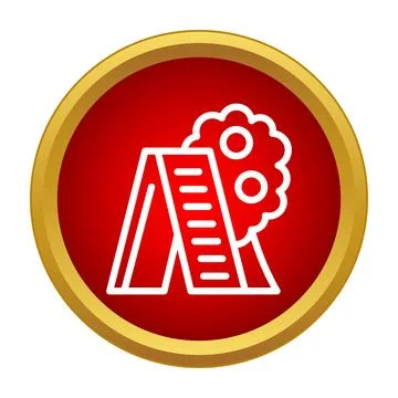 Garden tree fruit picking ladder icon Illustrazione stock