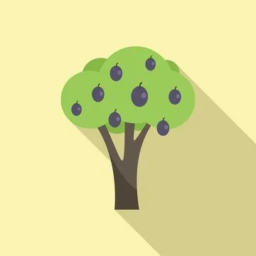 Garden tree icon flat vector. Harvest farm Stock Illustration