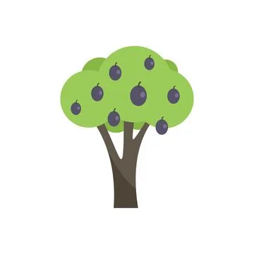 Garden tree icon flat vector. Harvest farm Stock Illustration