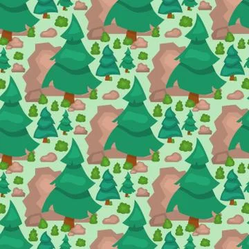 Garden trees vector flowers grass game park elements illustration nature forest Illustrazione stock
