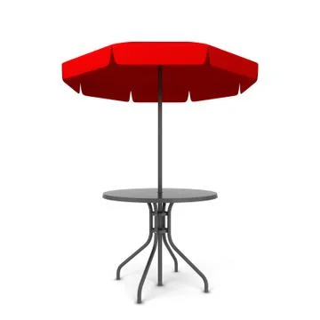 Garden umbrella with table Stockillustratie