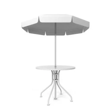 Garden umbrella with table Stockillustratie