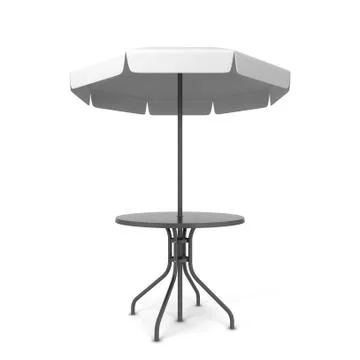 Garden umbrella with table Stockillustratie
