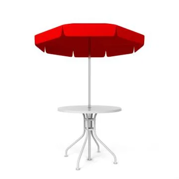 Garden umbrella with table Stockillustratie