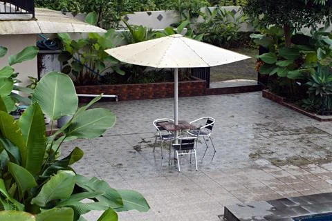 Garden umbrellas Stock Photos