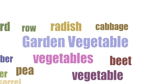 Garden Vegetable Tagcloud Animated Isolated On White Stock Footage 99620664