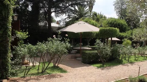 Garden with a veranda Stock Footage 51536897