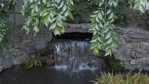 Garden Water Feature 3 Stock Footage 106948627