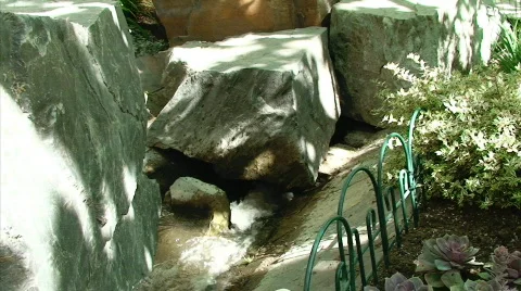 Garden Water Feature Stock Footage 462107