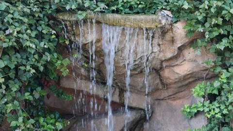 Garden Waterfall close up Stock Footage 122520145