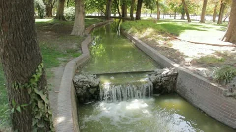 Garden waterfall Stock Footage 12135238