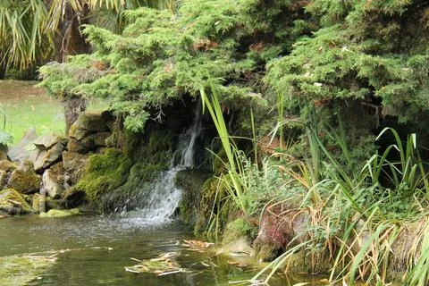 Garden Waterfall. Stock Photos