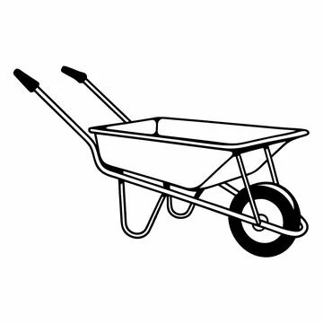 Garden Wheelbarrow Flat Vector Object Stock Illustration