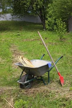 Garden wheelbarrow Stock Photos