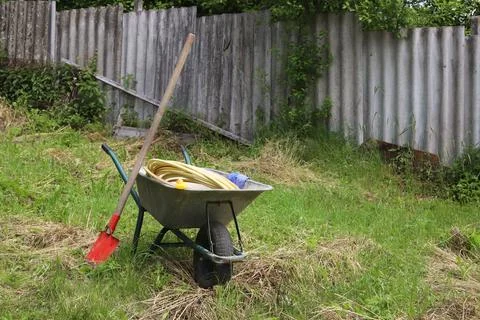 Garden wheelbarrow Stock Photos