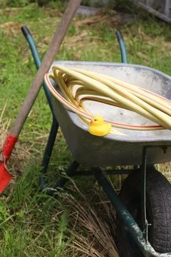 Garden wheelbarrow Stock Photos