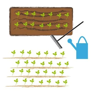 Garden on white background Stock Illustration