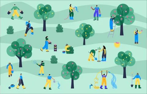 Garden work concept vector Stock Illustration