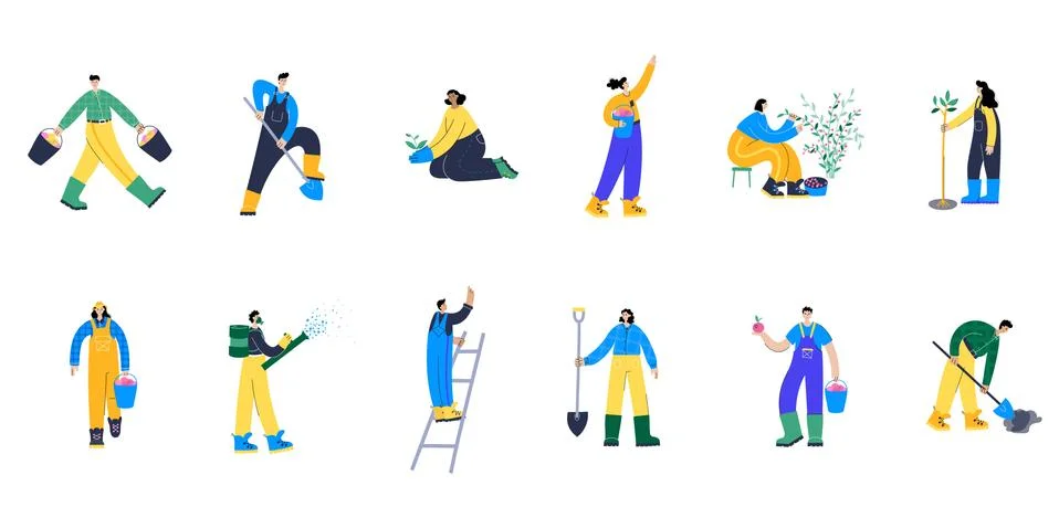 Garden work concept vector Stock Illustration