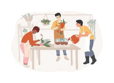 Garden workshop isolated concept vector illustration. Ilustración de archivo