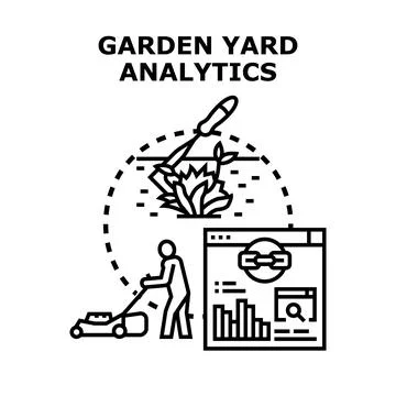 Garden yard analytics for landscape management concepts Stock Illustration