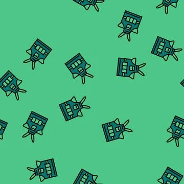 Gardener apron tool vector seamless pattern Stock Illustration