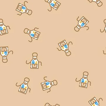 Gardener apron tool vector seamless pattern Stock Illustration