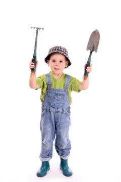 Gardener boy Stock Photos
