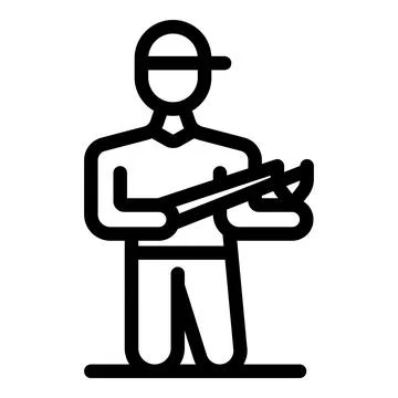 Gardener cutting branches with pruning shears in a garden Stock Illustration