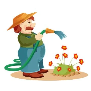 Gardener man Stock Illustration