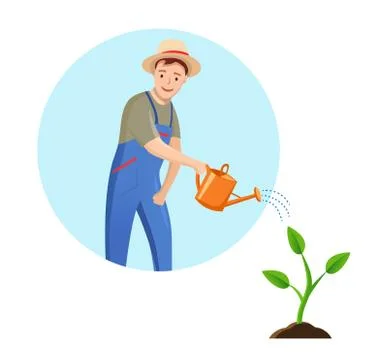 Gardener Man on white background Stock Illustration