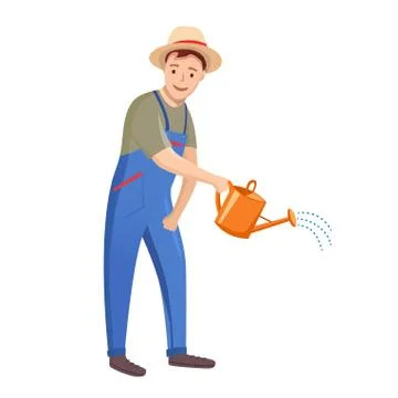 Gardener Man on white background Stock Illustration