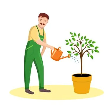 Gardener Man on white background Stock Illustration