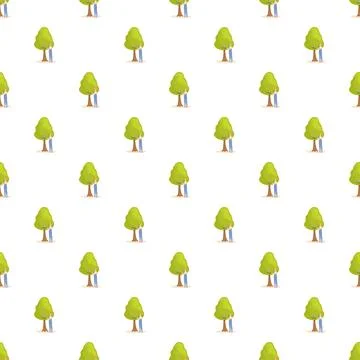 Gardener pruning tree repeating seamless pattern イラスト素材