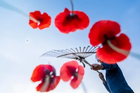 Gardener with rake Stock Photos