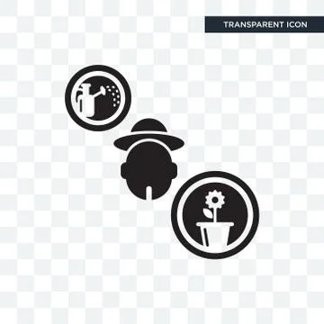 Gardener vector icon isolated on transparent background, Gardener logo design Stock Illustration