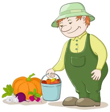 Gardener with vegetables Stock Illustration