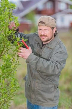 Gardener working Stock Photos